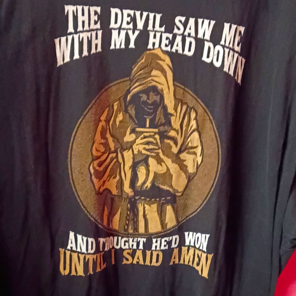 Gildan Men's Black Devil Graphic T-Shirt Crew Neck Cotton 5XLT Big & Tall